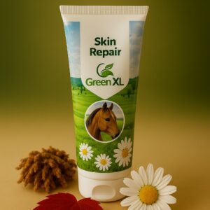 Green XL Skin Repair crème voor paarden met gevoelige huid en sokken