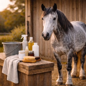 Verzorging bij rainrotgevoelige paarden